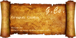 Gregus Csaba névjegykártya